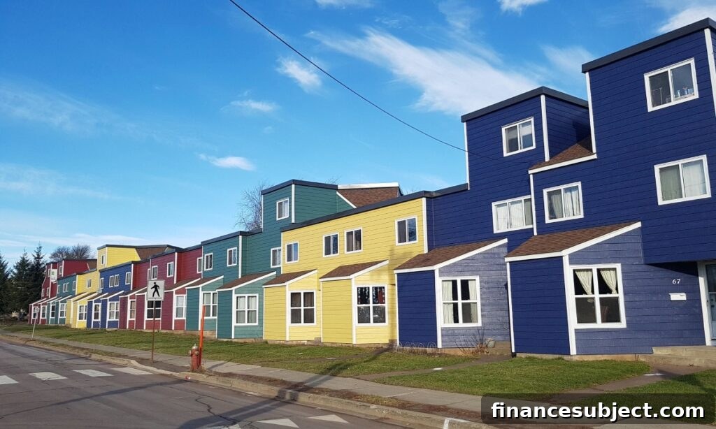 A row of houses in Moncton, New Brunswick